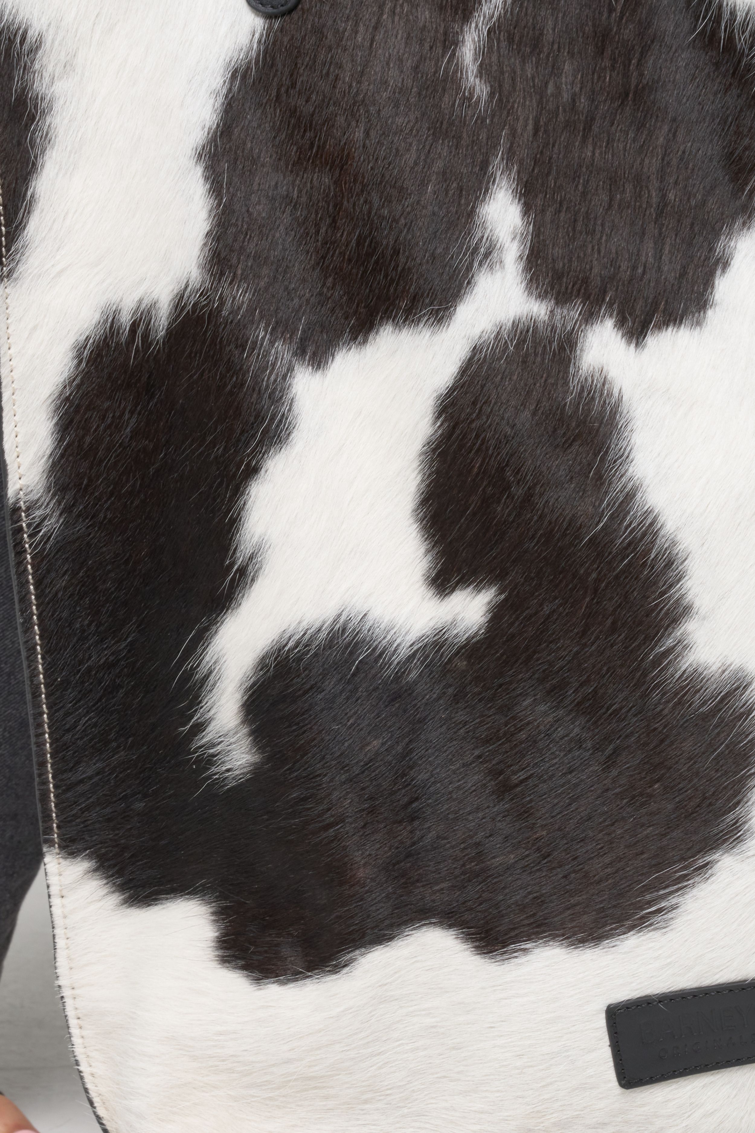 Barneys Originals Black Cowhide Tote Bag