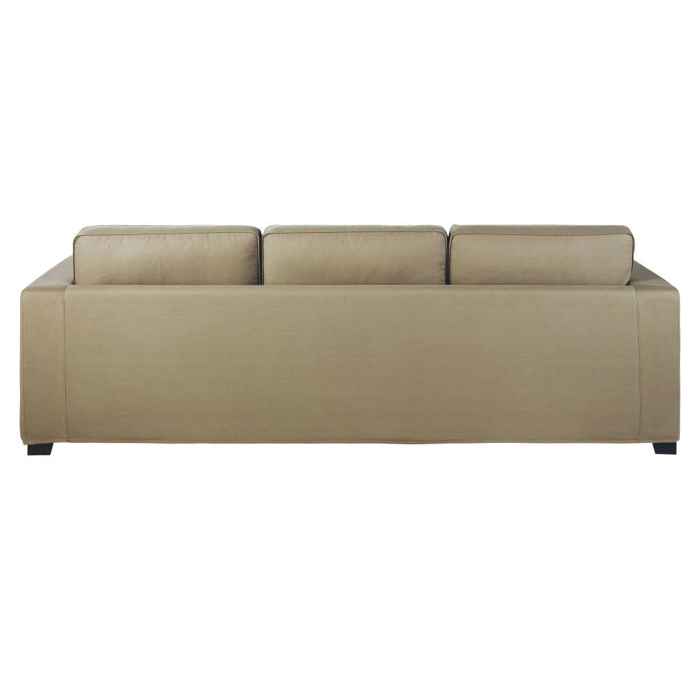 Milano - Canapé 3/4 places en toile gris taupe