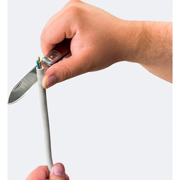 Kabelmesser, rot/silberfarben, Metall/Kunststoff