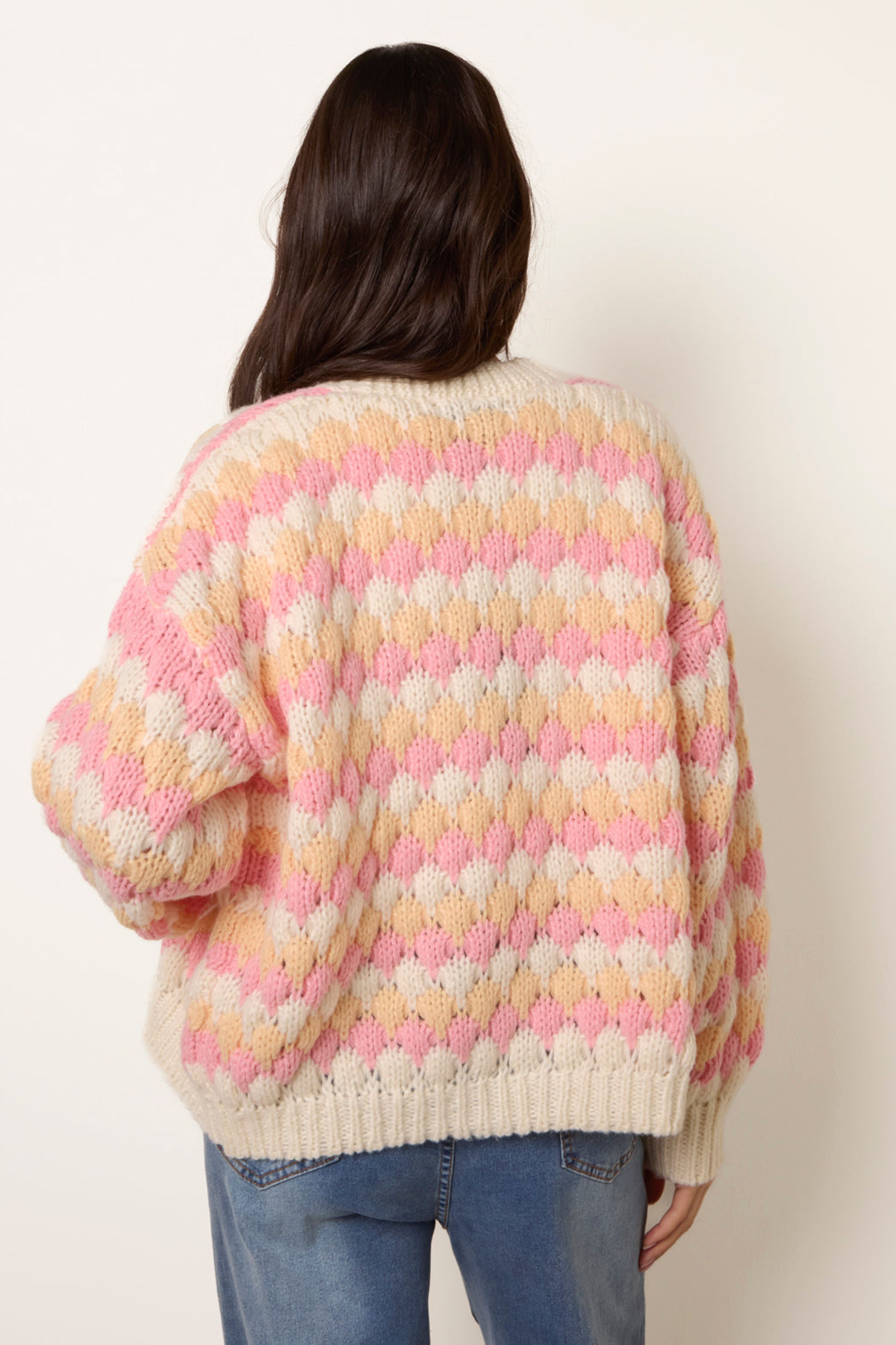 Blue Vanilla Pink Multicoloured Striped Cardigan