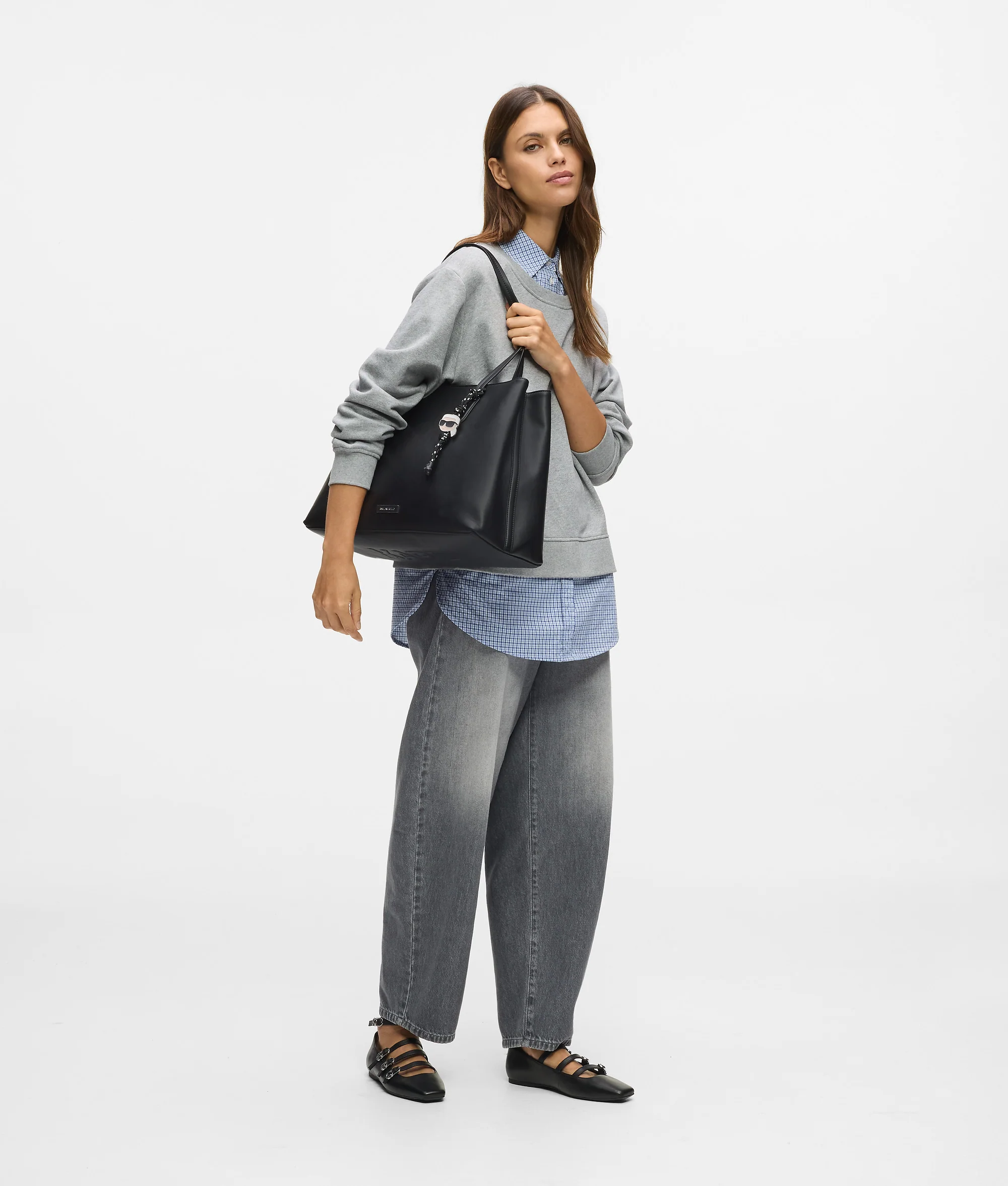 Grand tote bag lisse Ikon