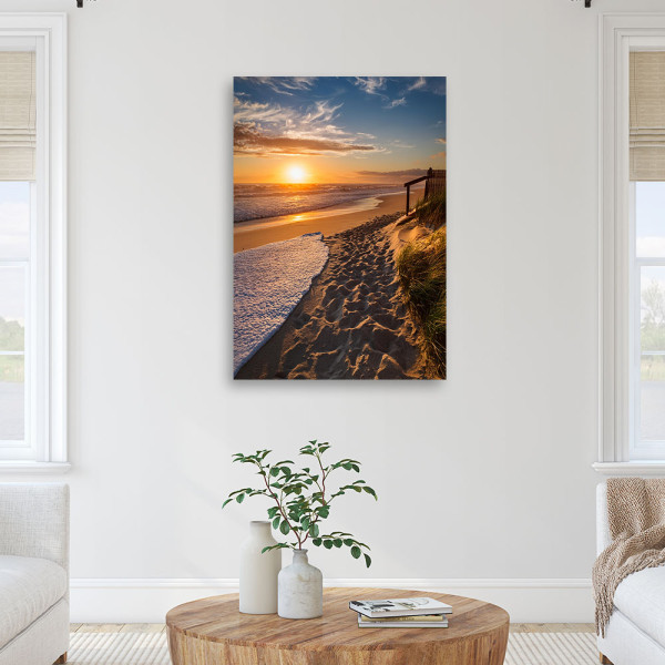 Feeby Obraz nowoczesny, Zachód słońca na plaży pejzaż 40x60