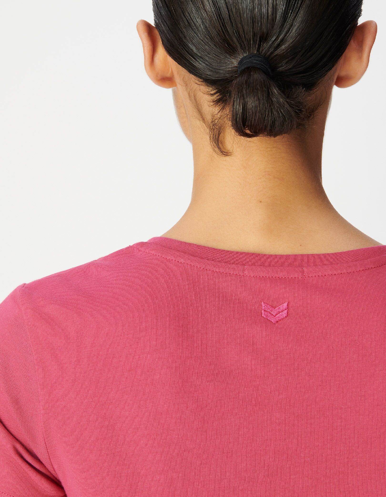 Tee-shirt col V bleu Femme
