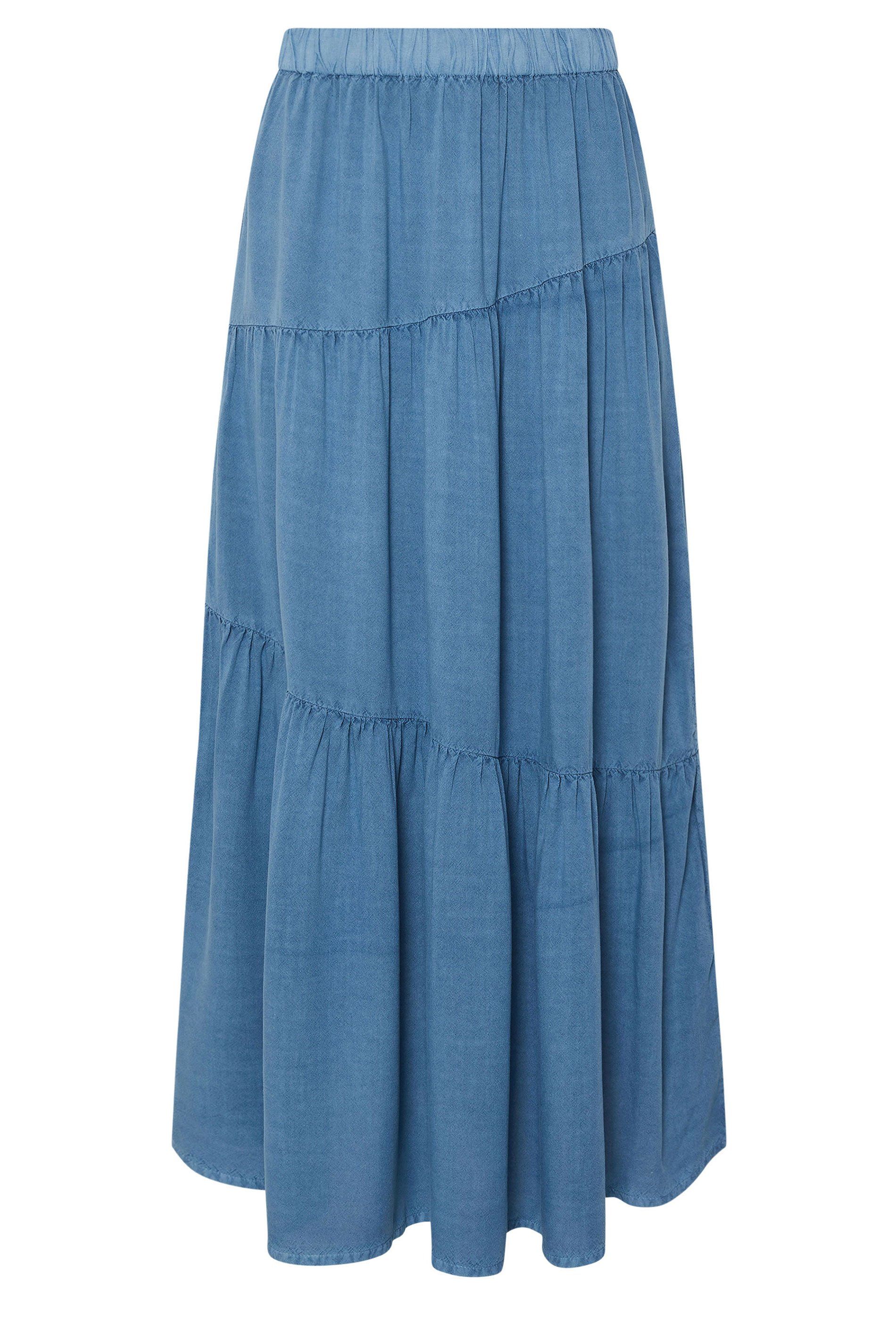 PixieGirl Petite Asymmetric Tiered Maxi Skirt
