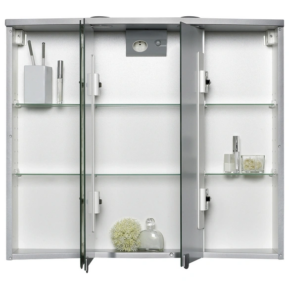Spiegelschrank, 3-türig, LED, BxH: 75 x 65 cm