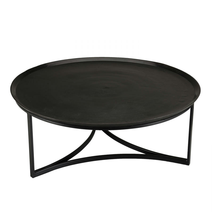 JONAS - Table basse ronde aluminium noir D99