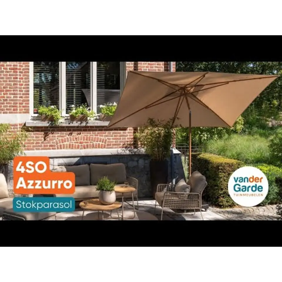 4-Seasons Outdoor Azzurro stokparasol 300 cm - Woodlook/Sand