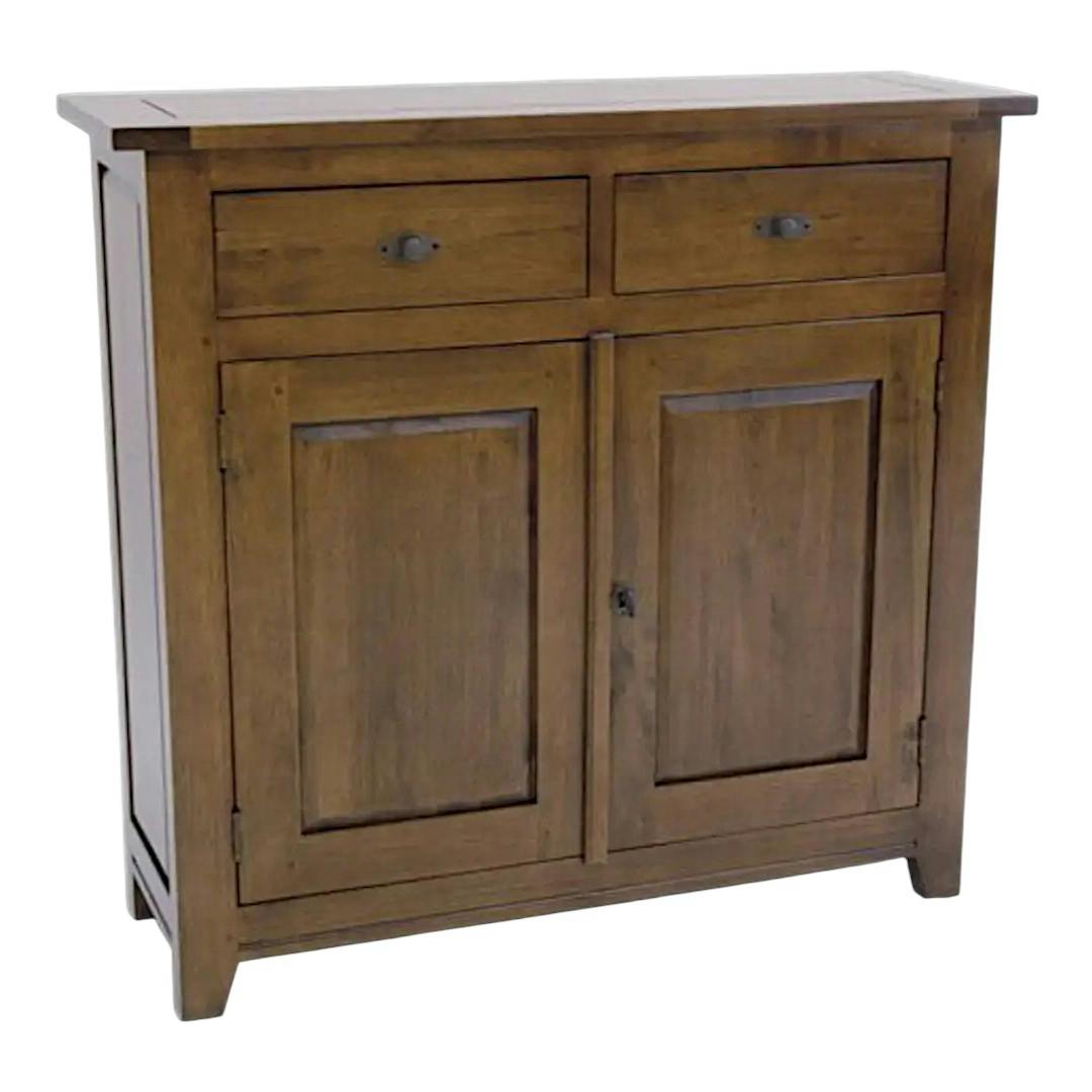 Buffet Hévéa 2 portes, 2 tiroirs 95x32x90cm TRADITION
