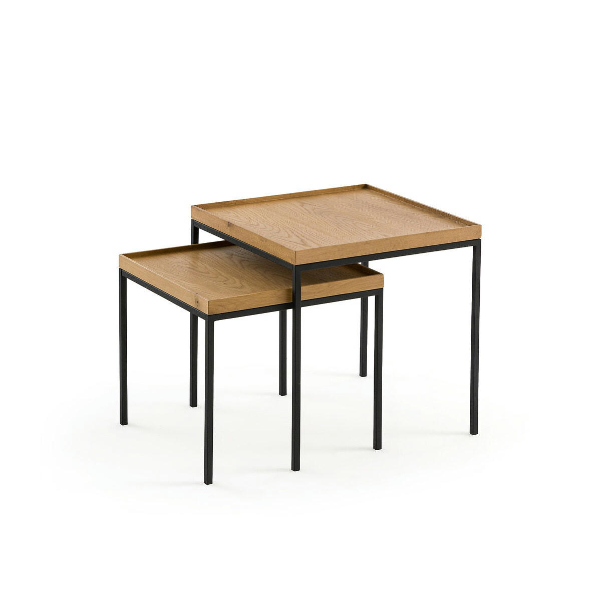 Lot de 2 tables basses gigognes carrées, Joga