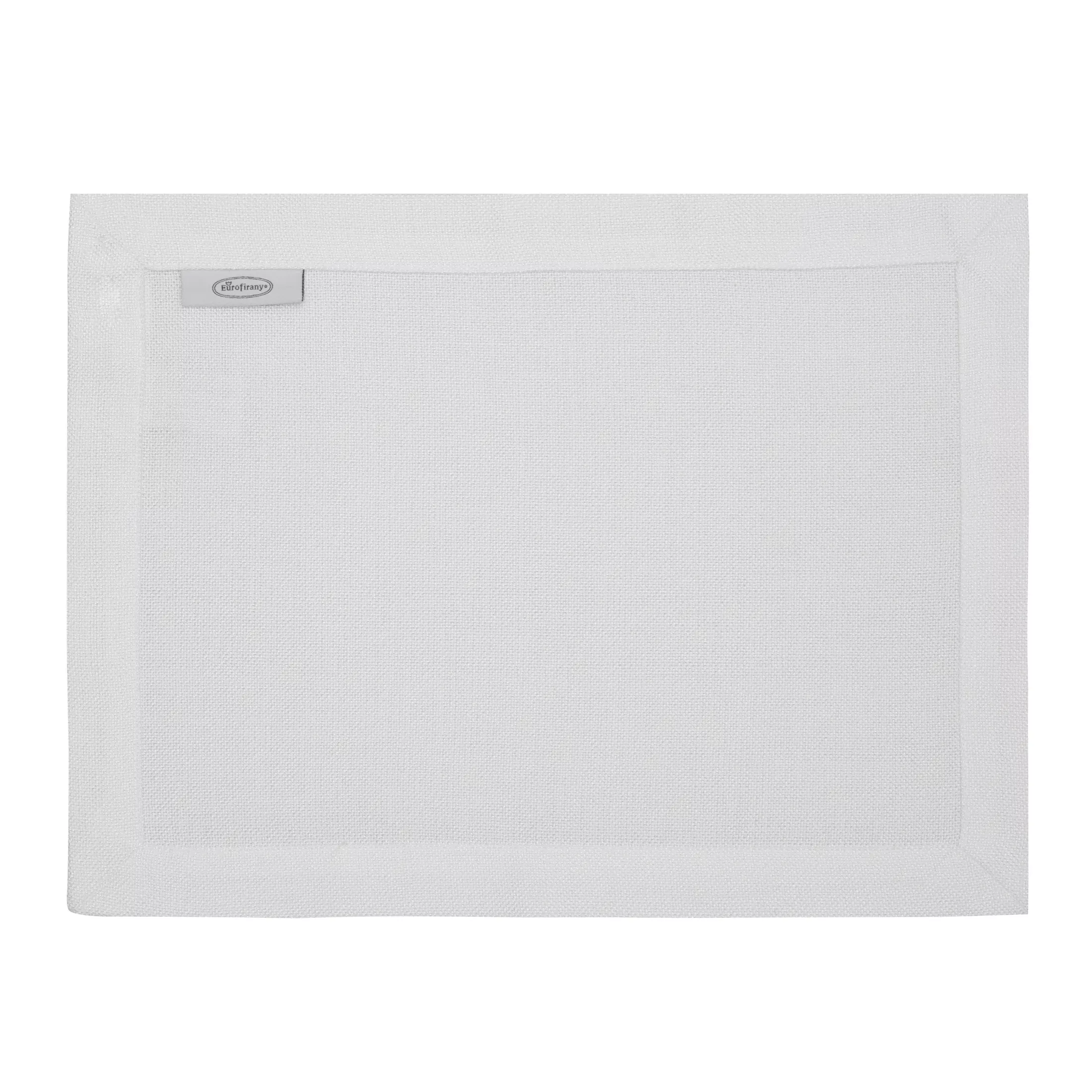 Komplet serwet 4 szt biały 30x40 cm o płóciennym splocie BIANCA 2 z dodatkiem błyszczącej nici wykończonych podwójną listwą na brzegach
