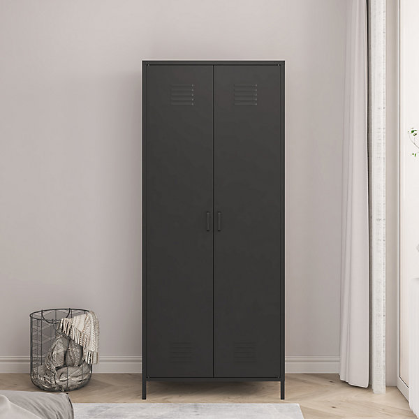 Armoire métallique Seinäjoki acier 180 x 76 x 50 cm noir mat en.casa