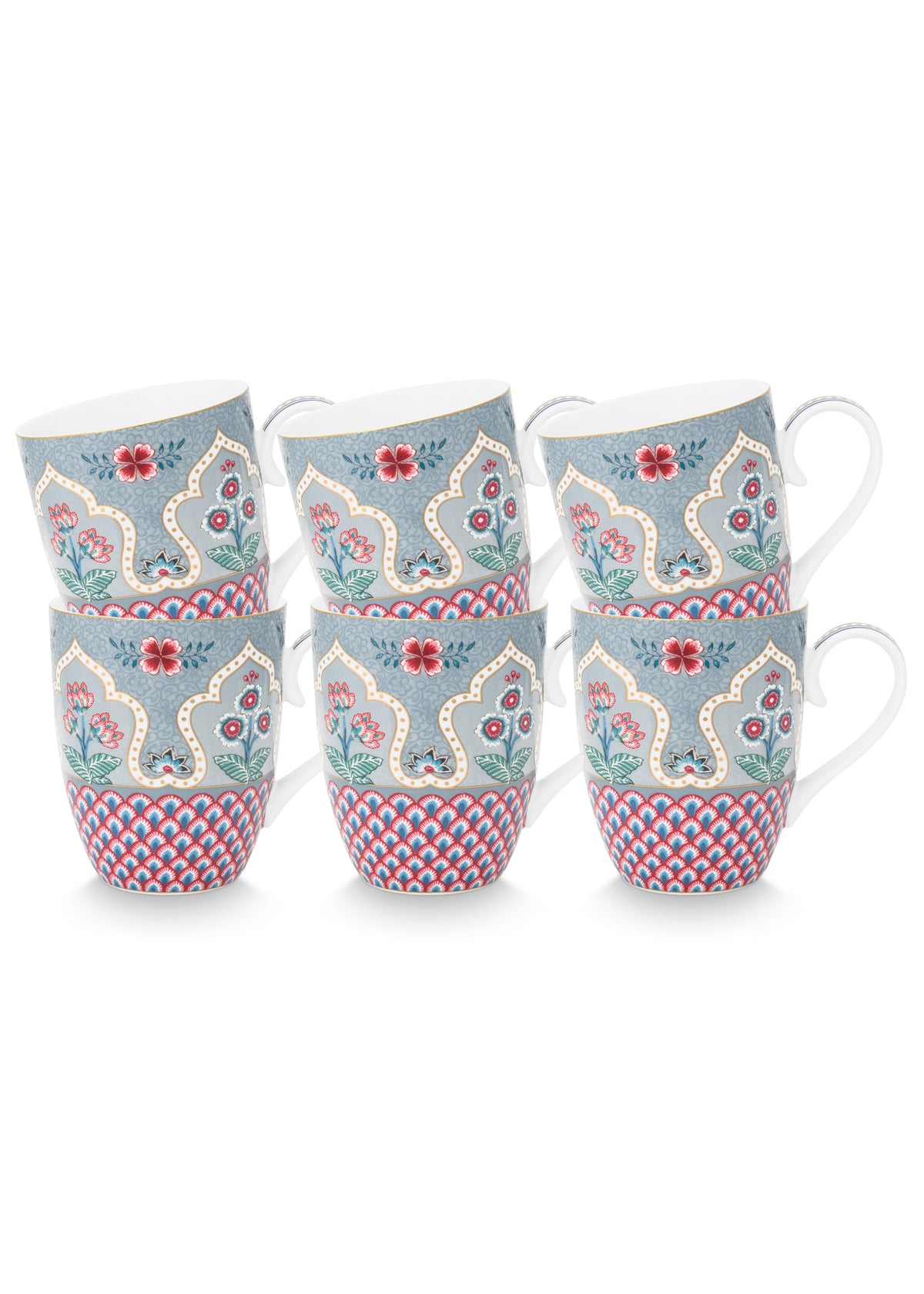 Pip Studio - Flower Festival Mokken - Servies set van 6 - 365ml