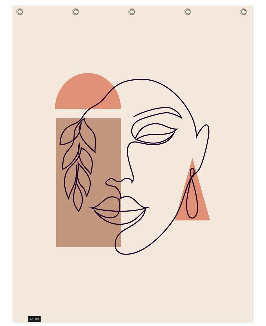 AUTUMN - Rideau de douche en polyester en blanc ivoire 150x200