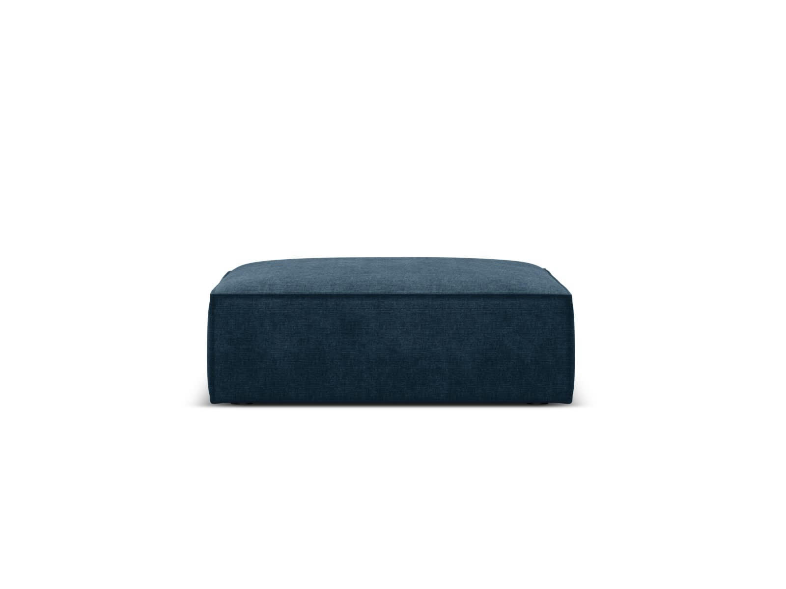 KAELLE - Pouf 1 place en tissu chenille bleu roi