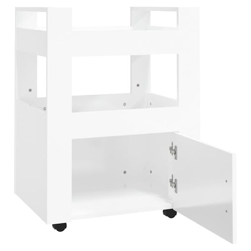 NNEVL Kitchen Trolley High Gloss White 60x45x80 cm Engineered Wood