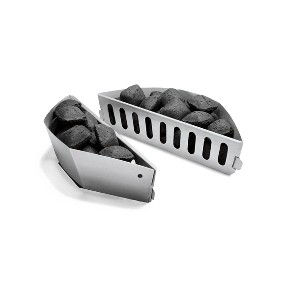 Holzkohlekörbe, achteckig, aluminiumbeschichtet, 2 Stück