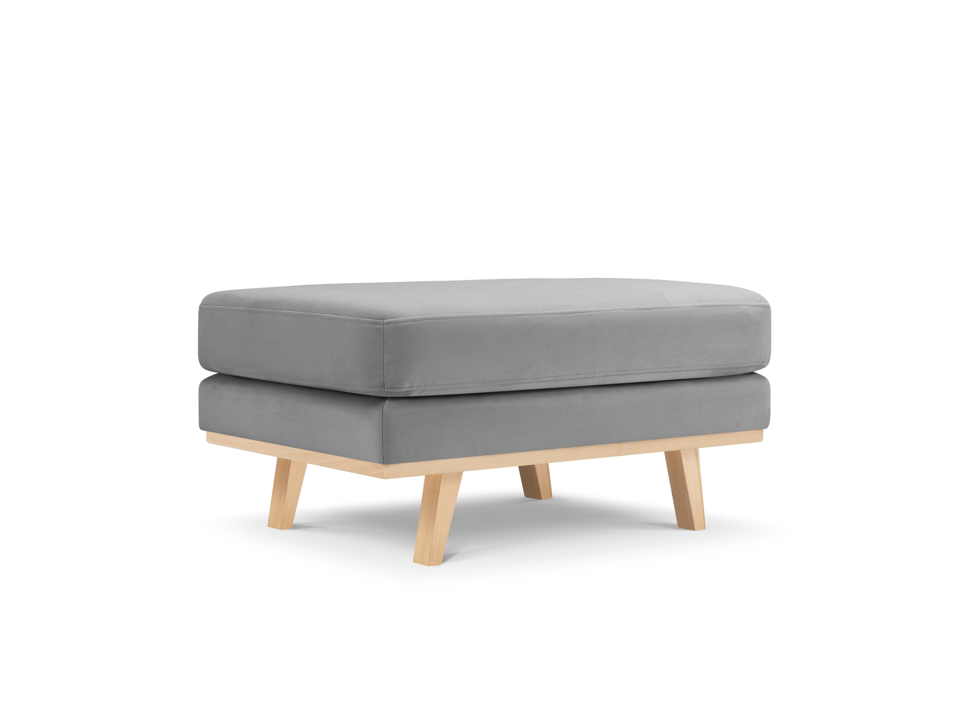 TUGELA - Pouf en velours gris