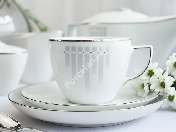 Garnitur do kawy na 12 osób (39el.) Chodzież - City AP03 Sonata Platynowa