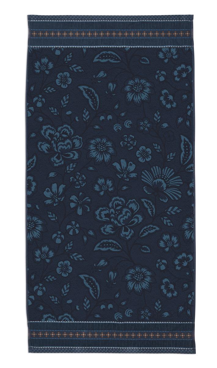 Pip Studio Jasmin Jacquard - Douchelaken - 70x140 - Donker Blauw