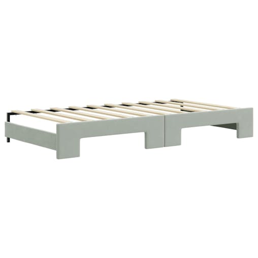 NNEVL Daybed with Trundle and Drawers Light Grey 90x190 cm Velvet