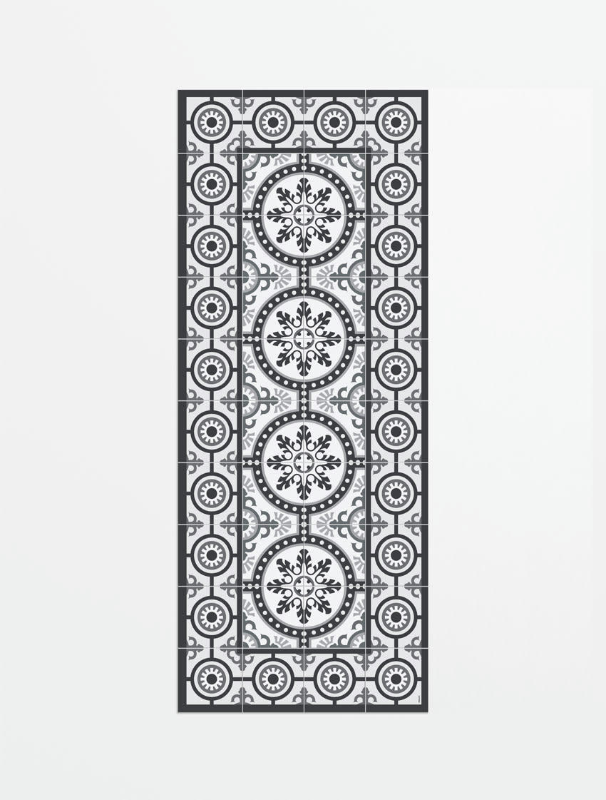 BARCELONE - Tapis en vinyle Lesseps noir 80x200