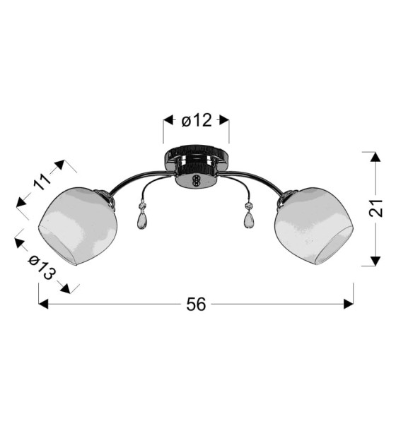 Lampa sufitowa chromowana biała ZACHERA 2xE27x40W Candellux