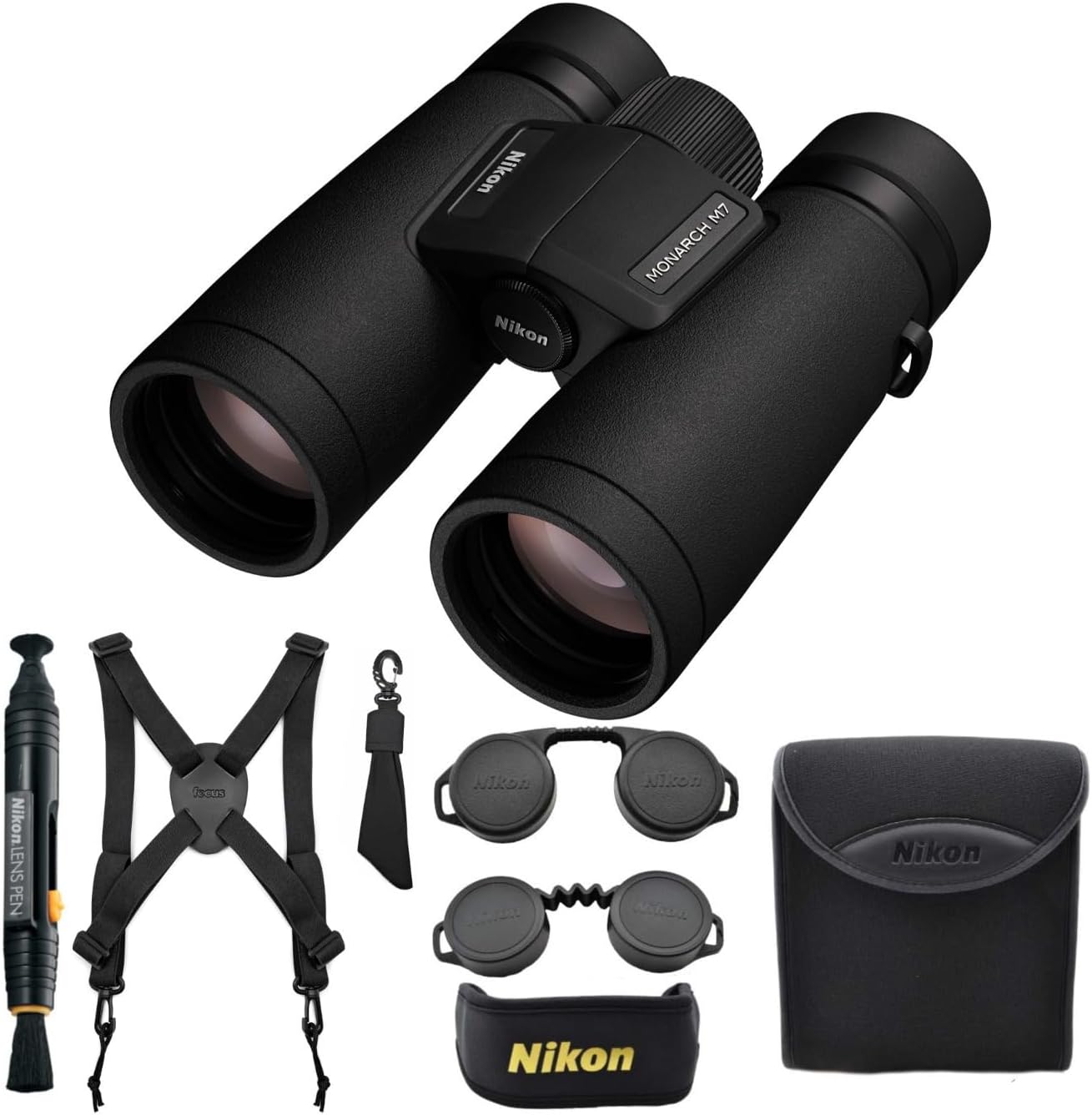 Nikon Monarch M7 8x42 Binocular Bundle with Nikon Lens Pen and Harness (3 Items)