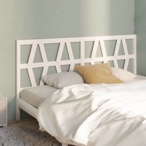 NNEVL Bed Headboard White 186x4x100 cm Solid Wood Pine