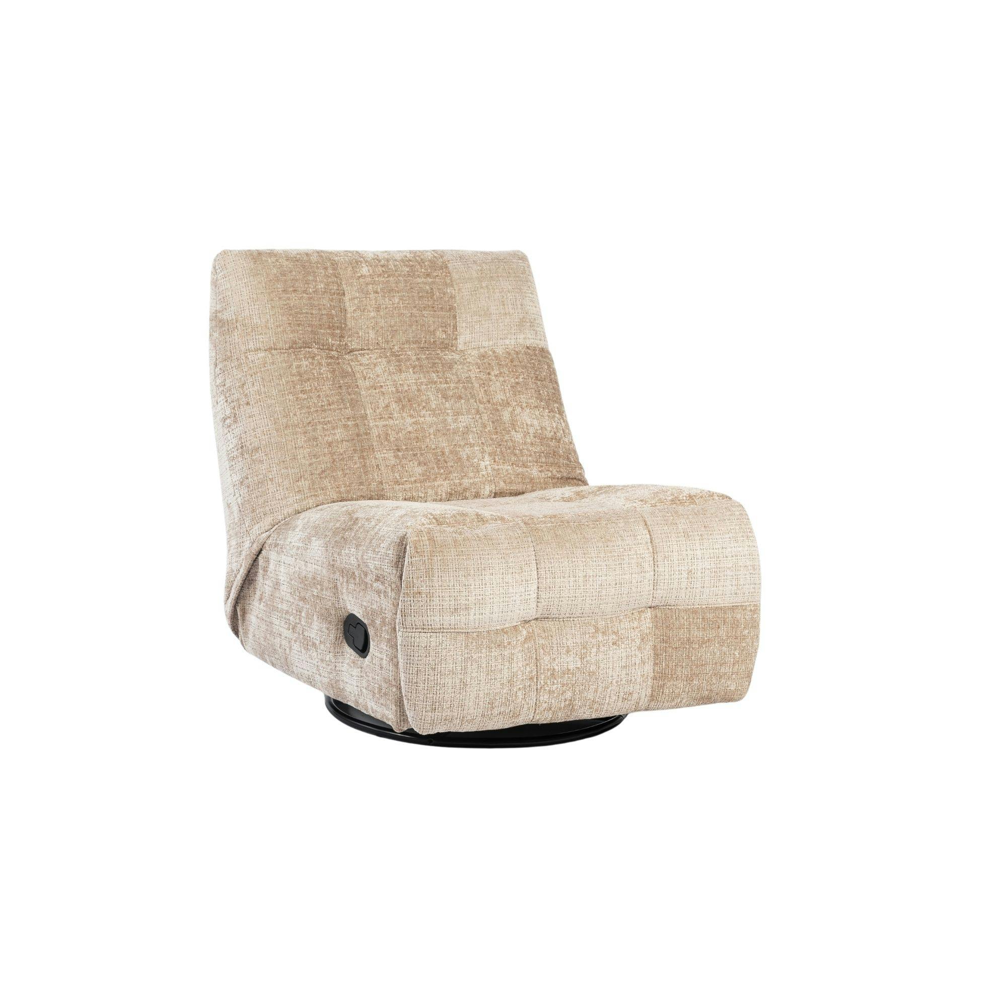 Fauteuil relax inclinable beige tissu chenille BELORA