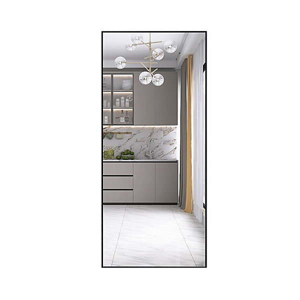 Miroir De Maquillage Rectangulaire Pleine Longueur 180 X 80 Cm, à Suspendre Ou à Poser, Noir.