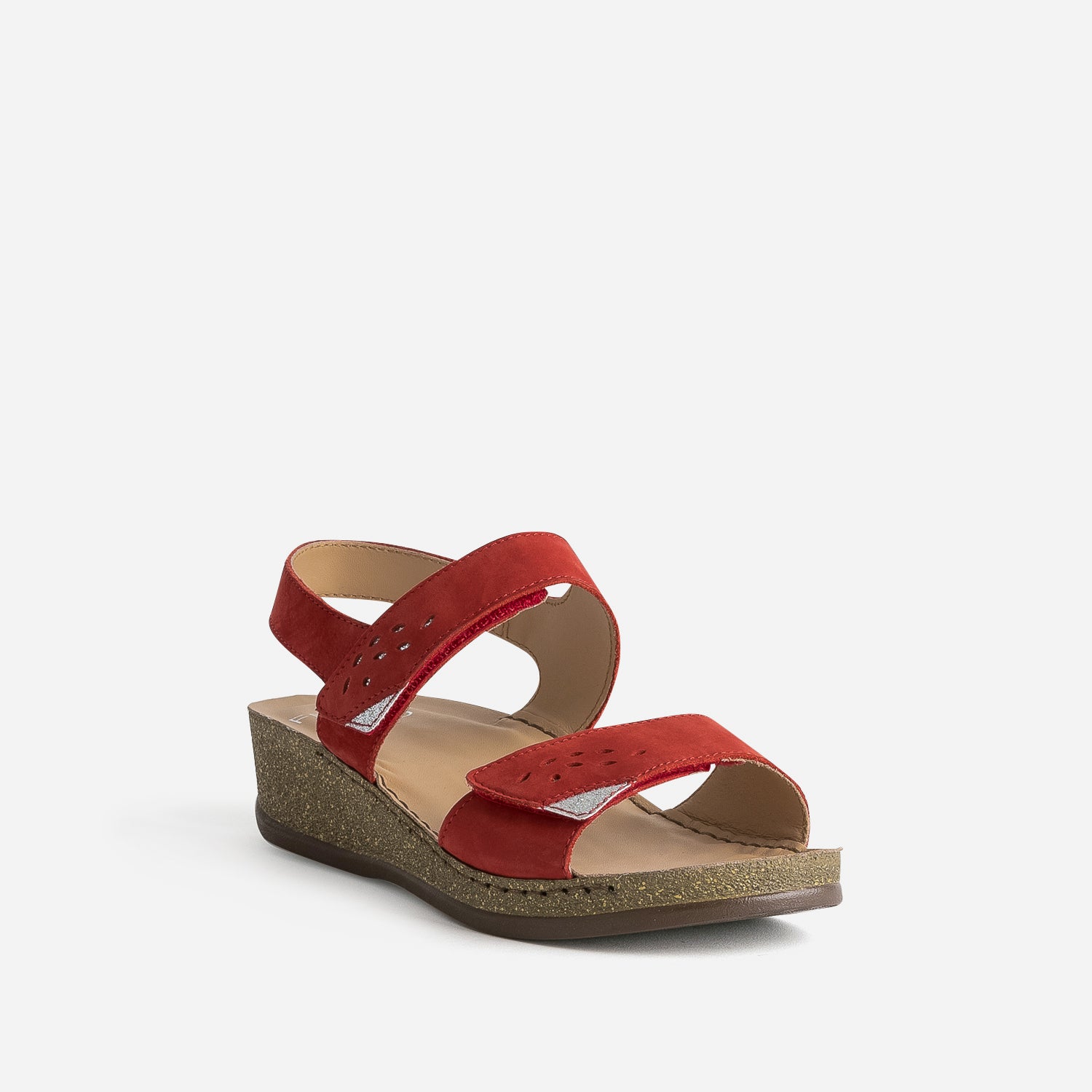 Sandale FRANCE ARNO rouge cuir nubuck