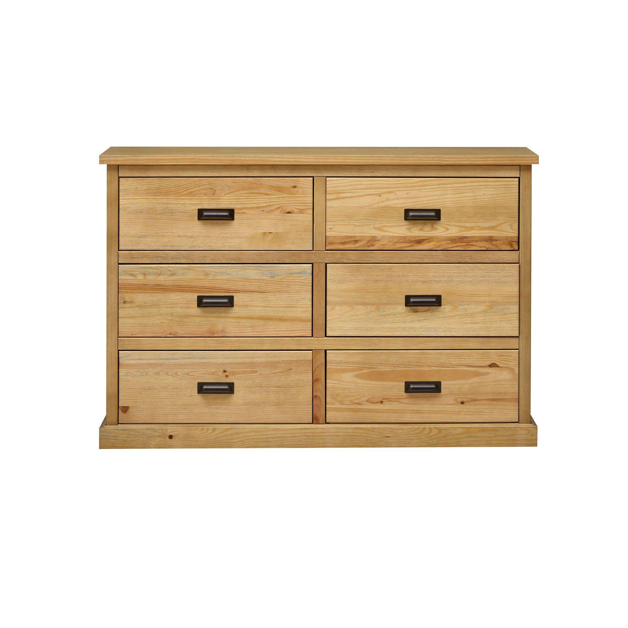INDRA - Commode 6 tiroirs en bois massif