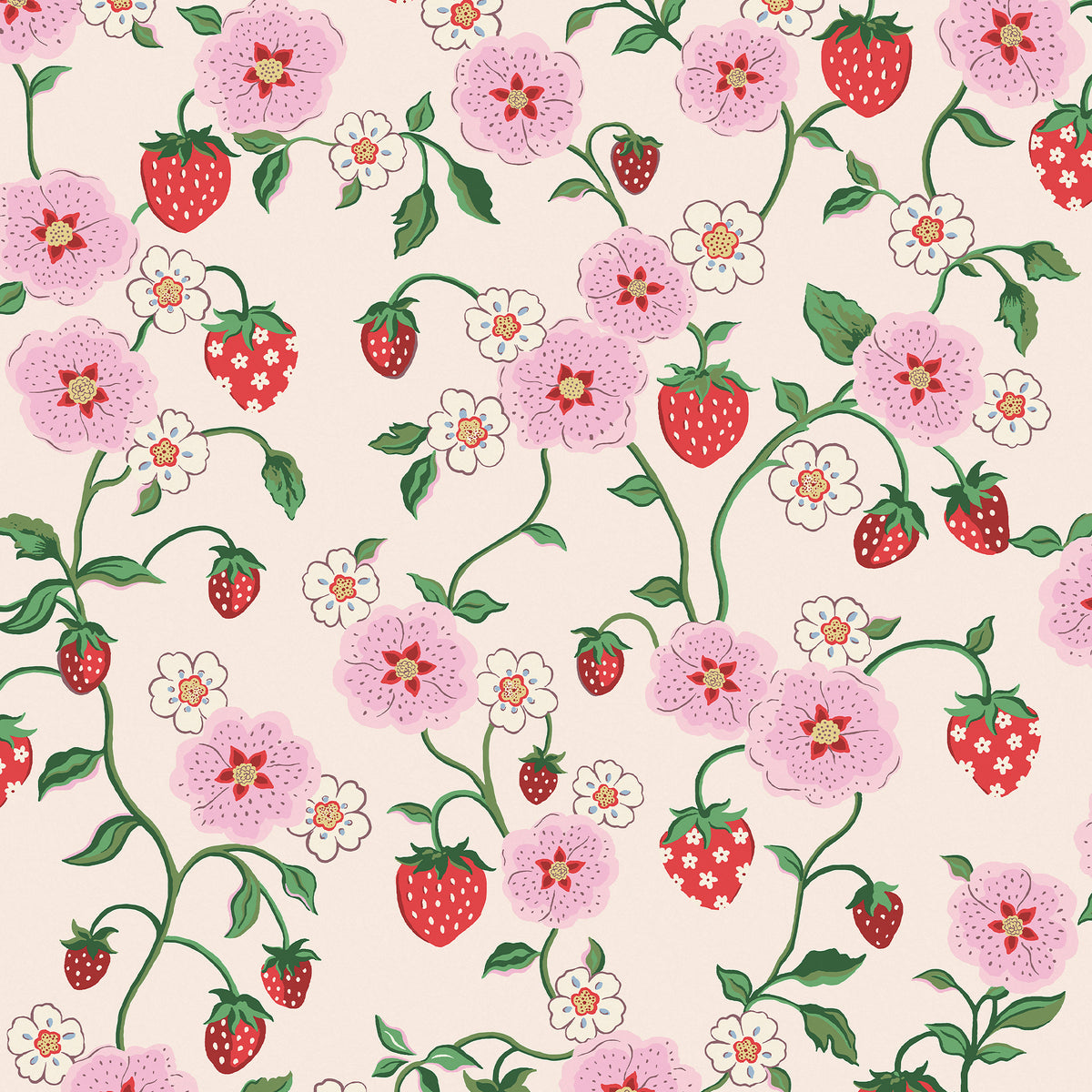 Cath Kidston Vliesbehang - Strawberry Spring