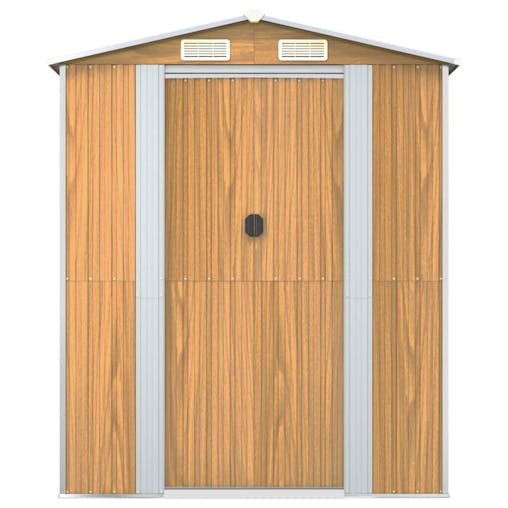 NNEVL Garden Shed Light Brown 192x274x223 cm Galvanised Steel