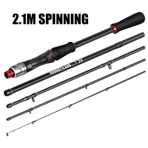 NNEOBA 2.1M Carbon Fiber Casting Rod 6-Section Black