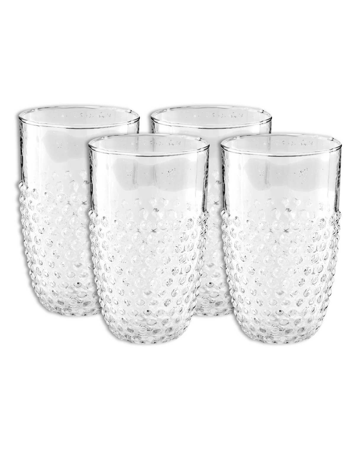 vtwonen Longdrinkglazen Dots - Glazen - Set van 4 Drinkglazen - Servies - 420 ml