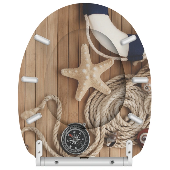 WC-Sitz »Maritime«, Absenkautomatik & Schnellverschluss, Holz