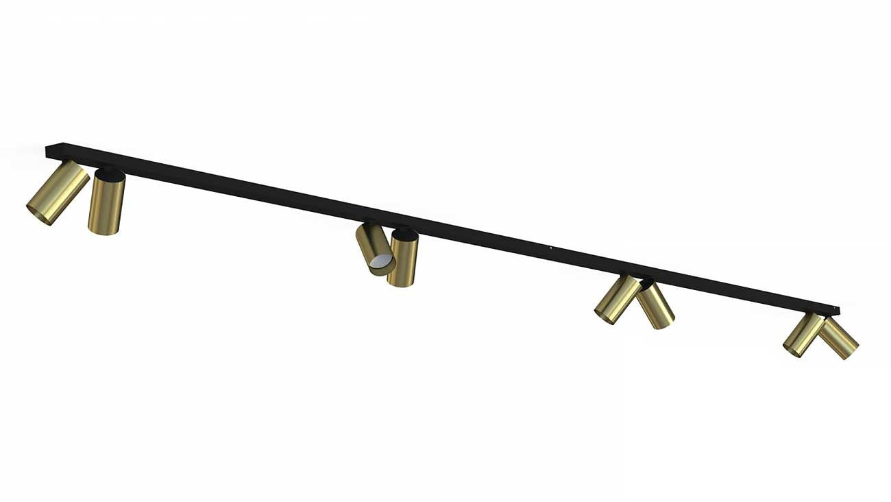 Nowodvorski railsysteem Mono - 8 lichts - 300 x 11  cm - zwart - goud