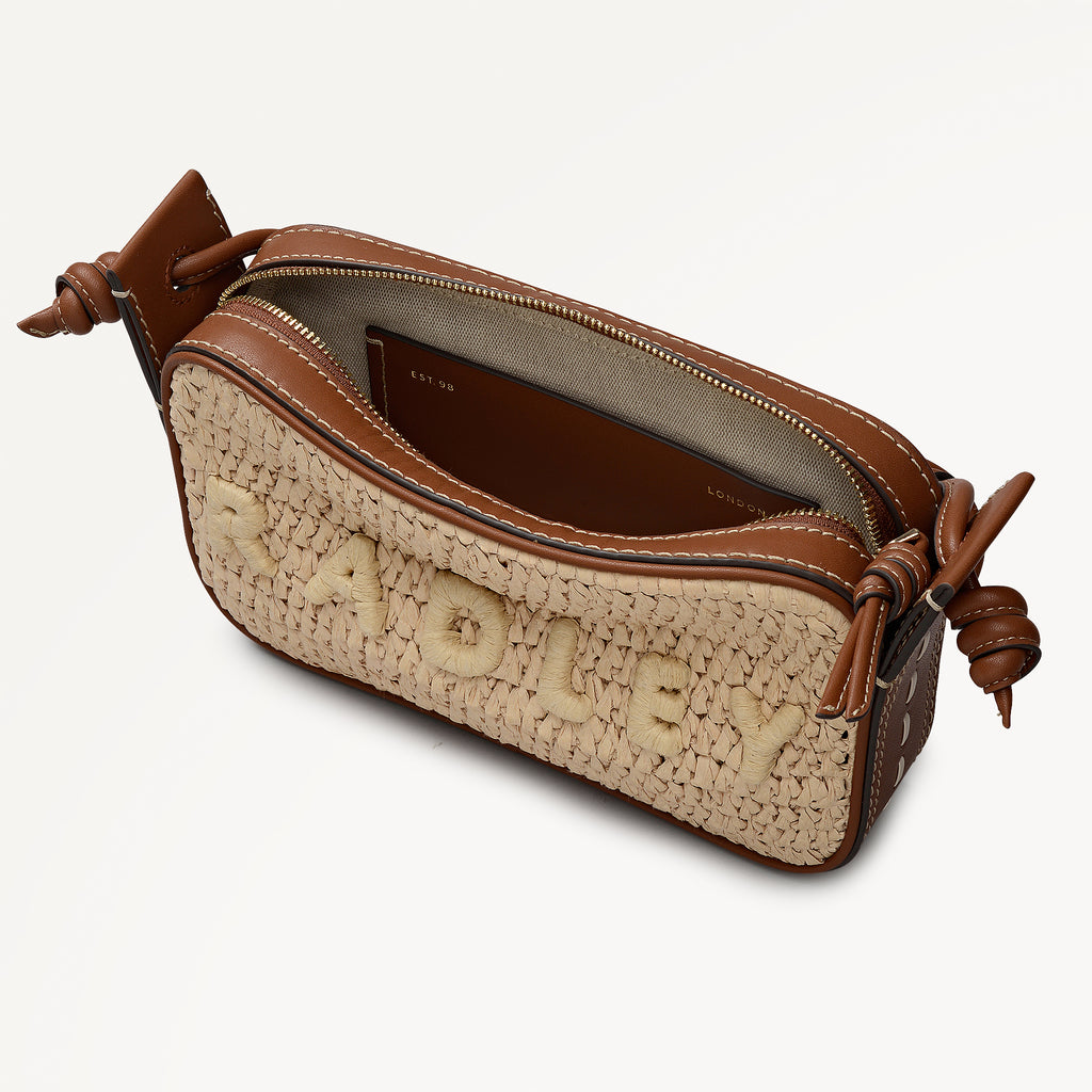 The Camden - Raffia - Small Ziptop Shoulder