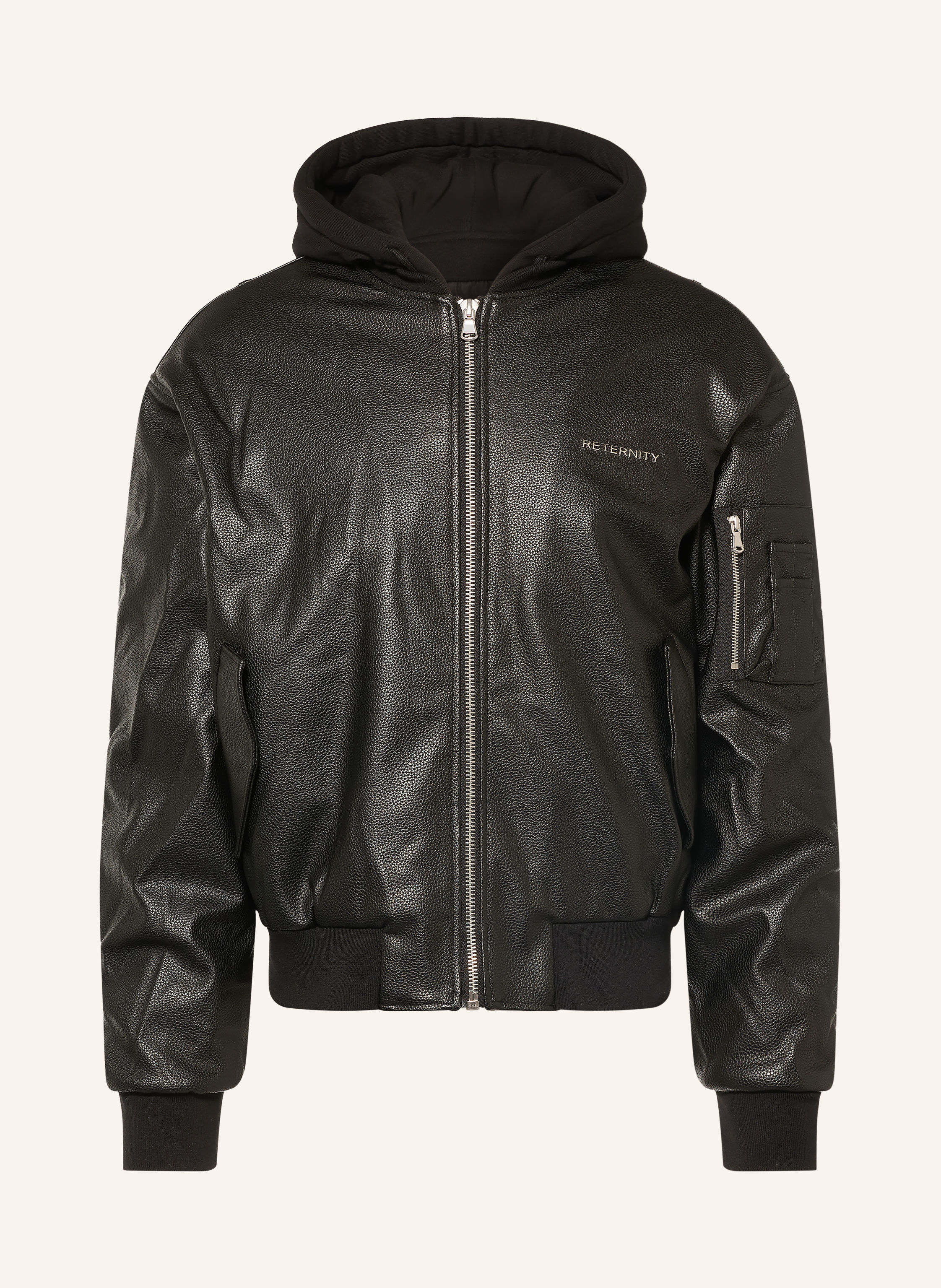 RETERNITY Blouson METROPOLITAIN in Lederoptik mit Blende