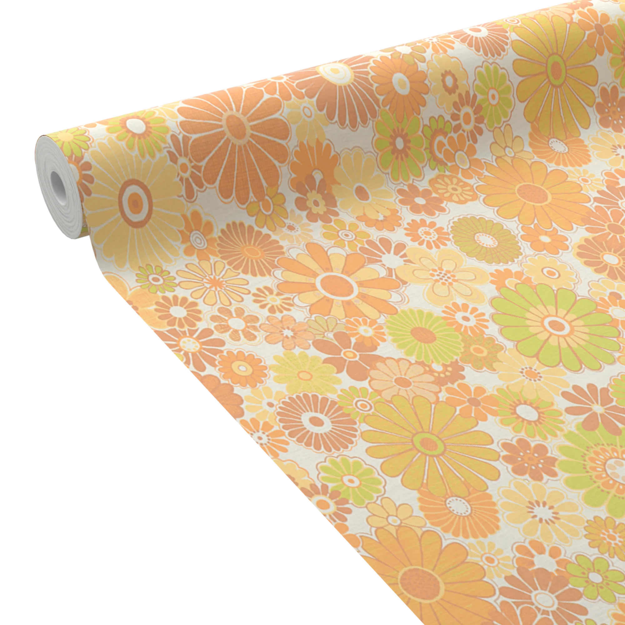 Papier peint intissé DONATILLE coloris Orange et vert