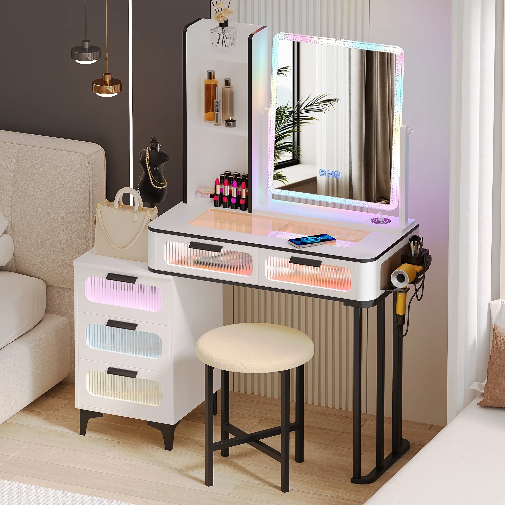 Makeup Vanity with LED Light