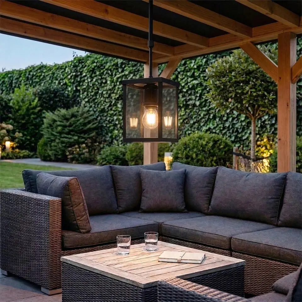 Qazqa hanglamp charlois zwart e27