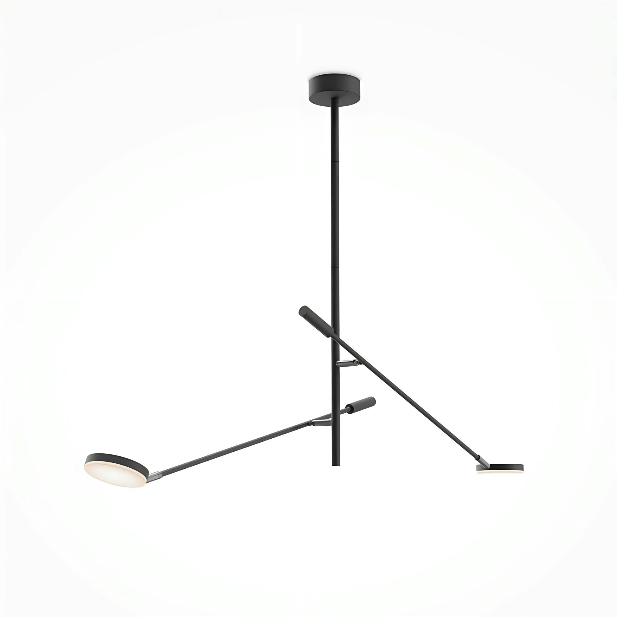 Suspension noire LED – bras articulés avec 2 ampoules OCALA