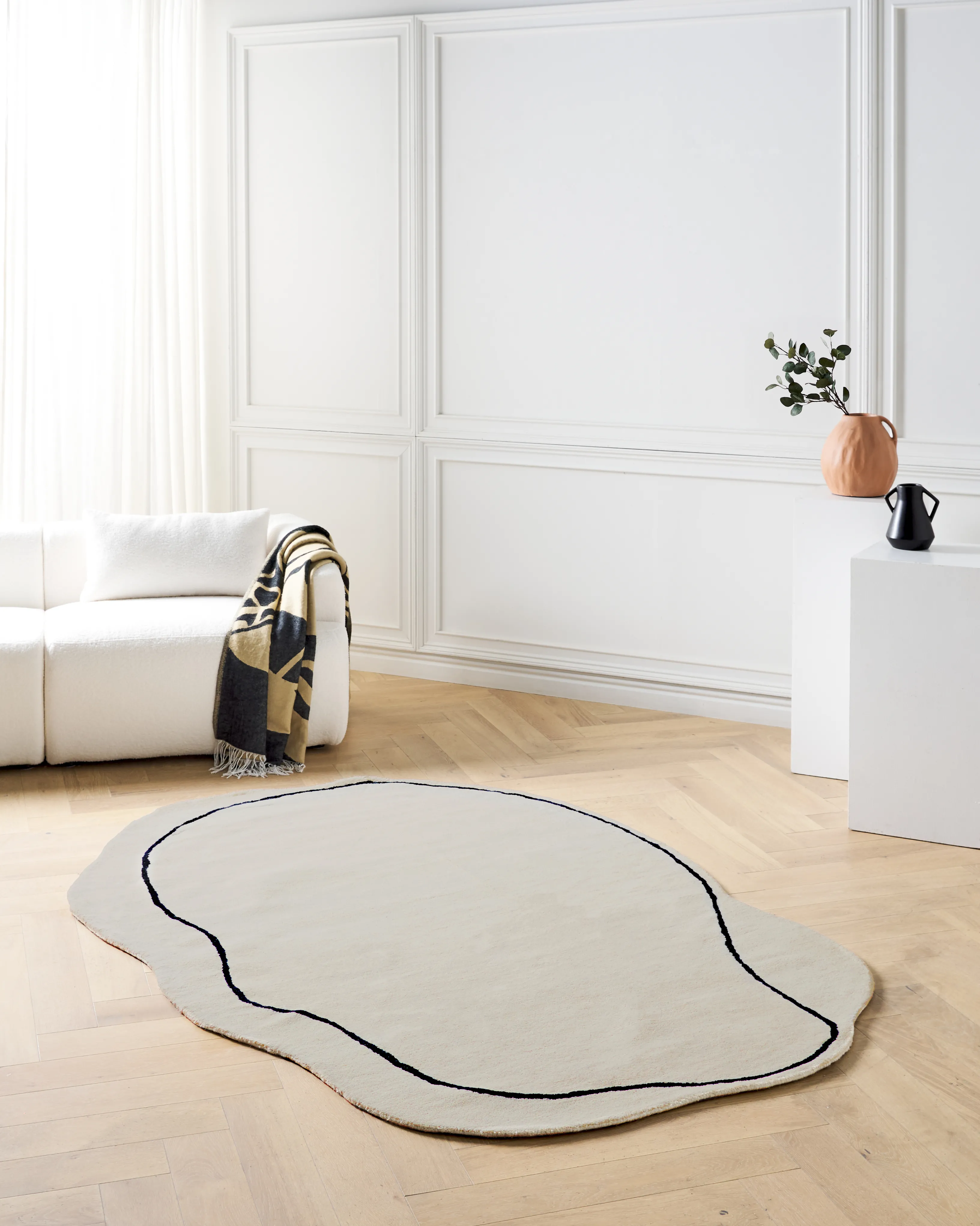 Rug DERA Beige 160 x 230 cm Viscose