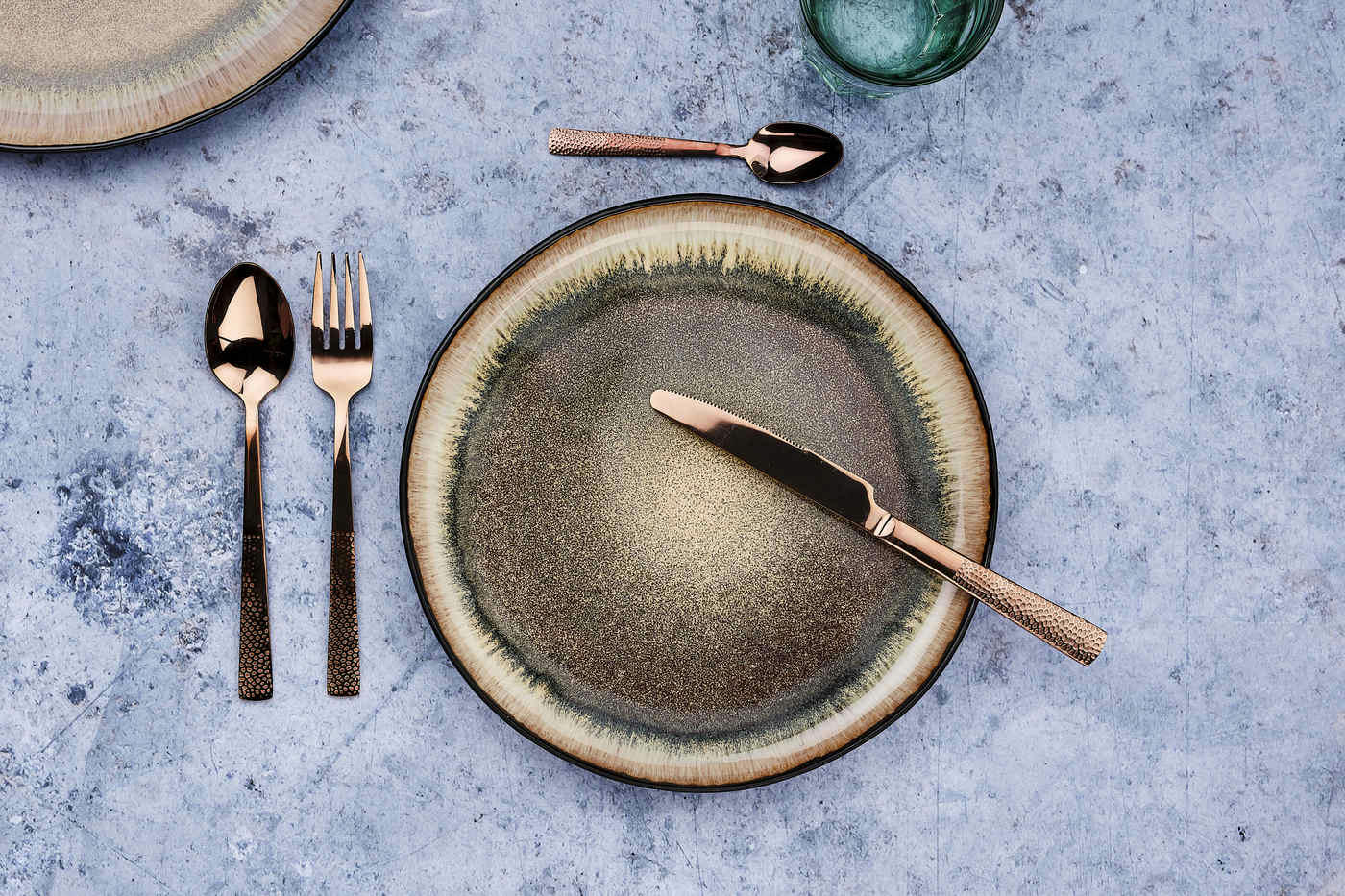 NUDE - Lot de 24 couverts de table en inox cuivre