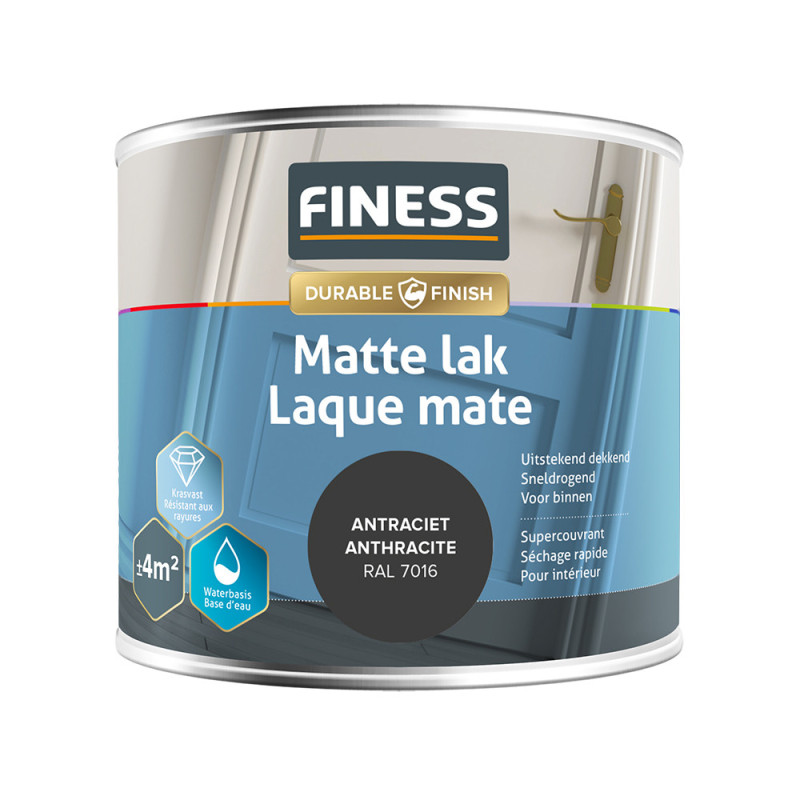 Laque mate gris anthracite 0,25 L FINESS