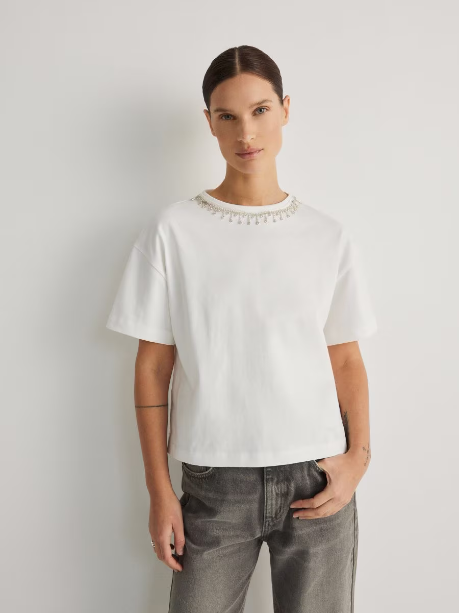 T-Shirt With Jewellery Detailing