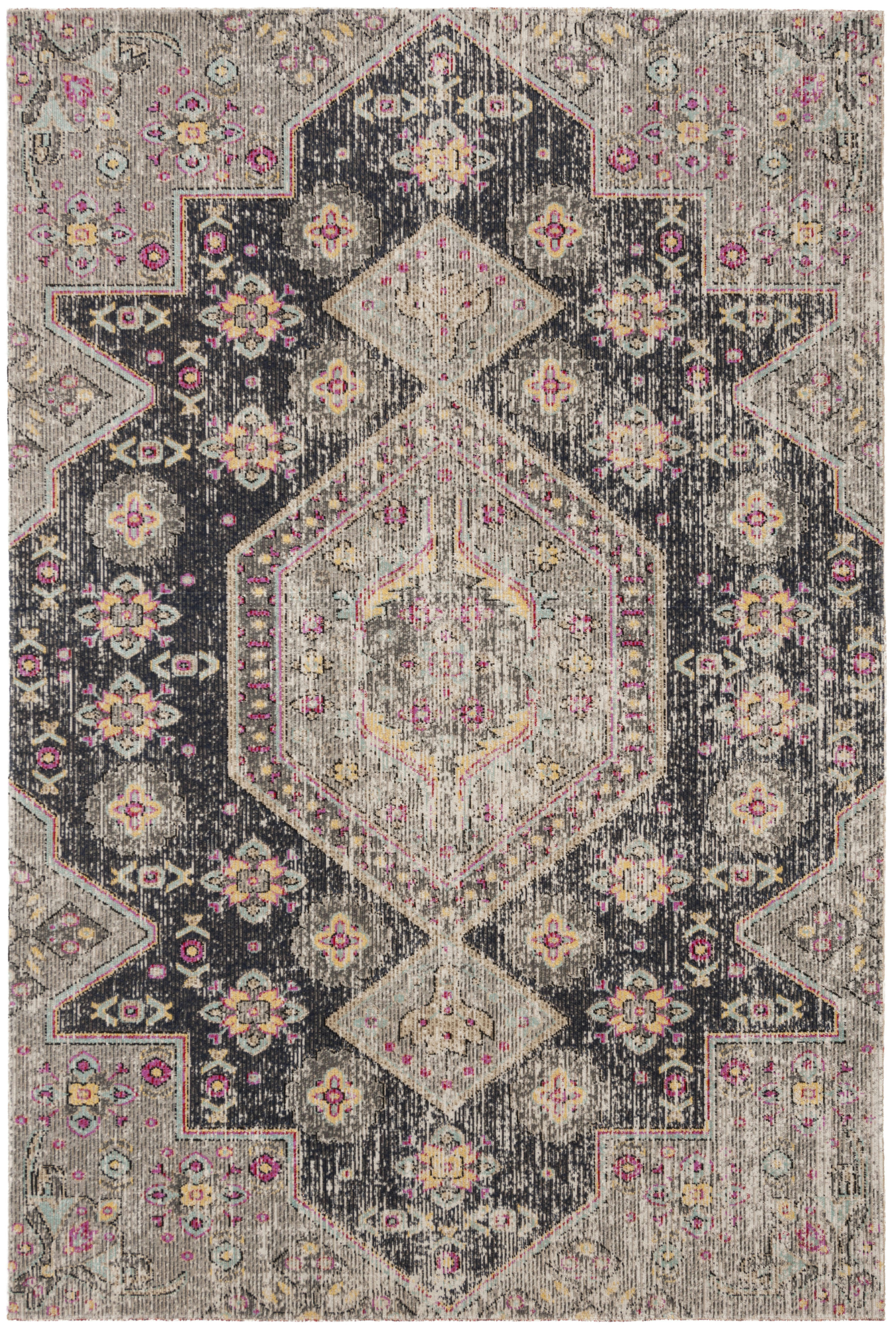 MONTAGE - Tapis interieur & exterieur en noir & multicolore, 122 x 183 cm