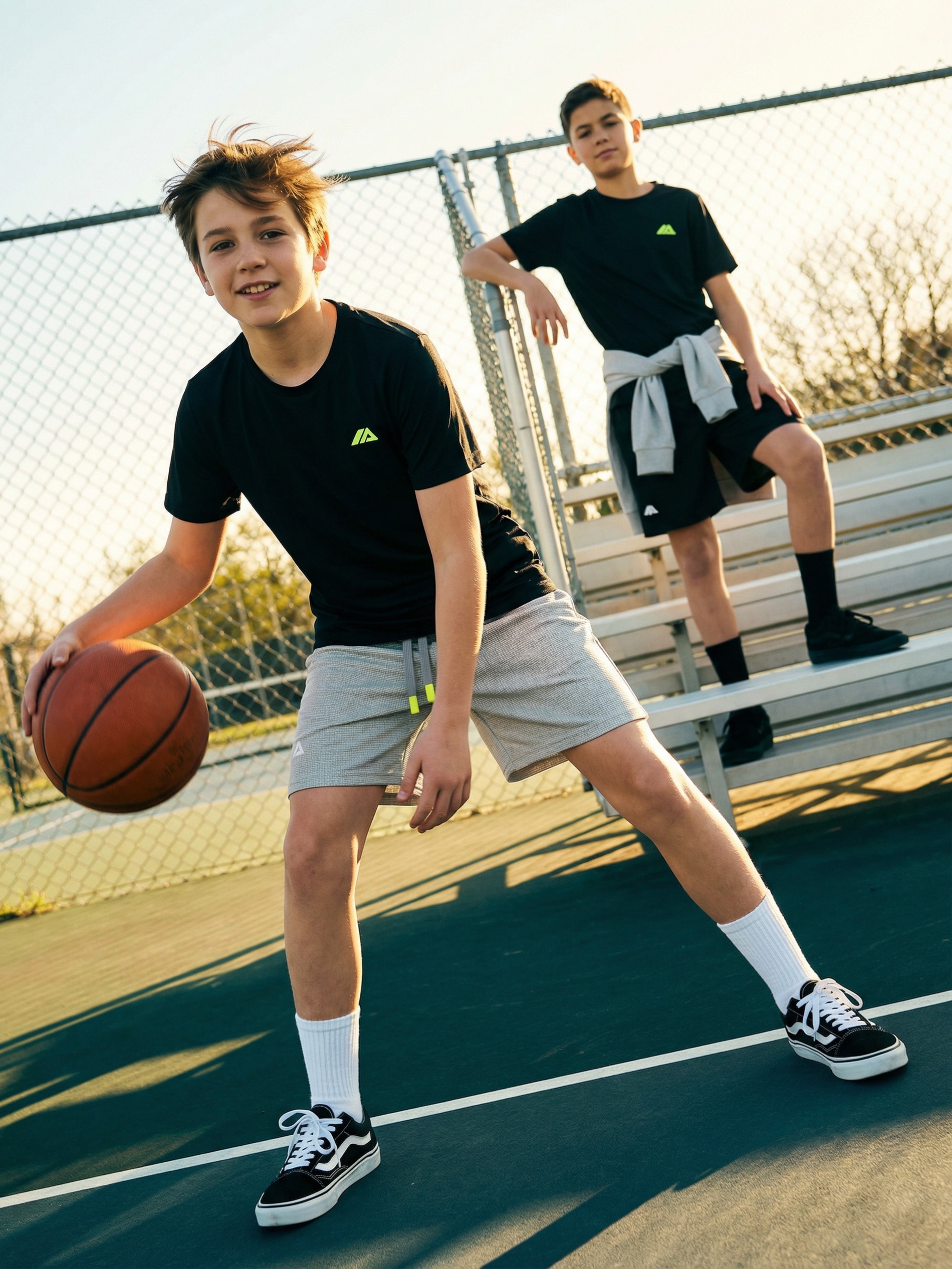 Szorty sportowe z odblaskowym nadrukiem Active 2 pack